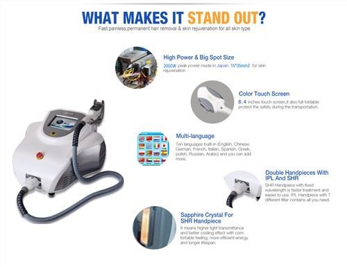 در حال حرکت سریع از بین بردن مو و جوان سازی پوست ، دستگاه قابل حمل IPL SHR از پکن کس